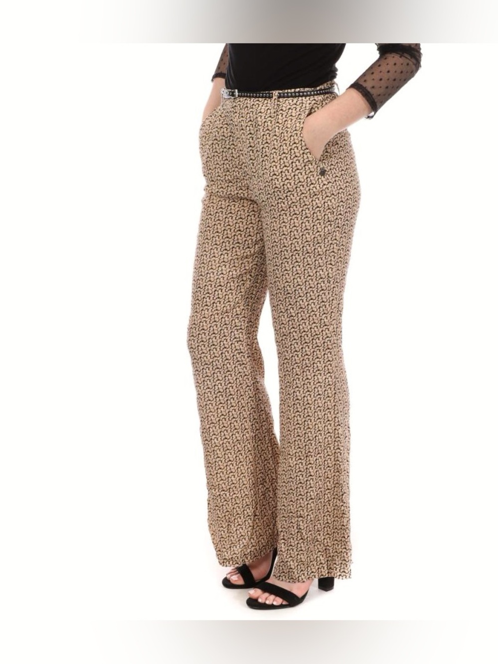 Scotch & Soda Floral Trouser Bootcut Flare Pants Womens Size 2 Yellow Multicolor